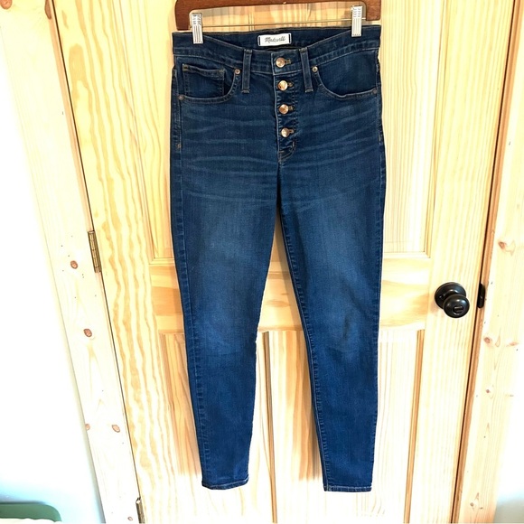 Madewell Tall 9" High Rise Skinny Jeans Button Fly. Size 28T. - Picture 1 of 13